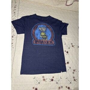 Charlie Brown Peanuts Graphic T Shirt Player Navy Blue Mens Likely M Read